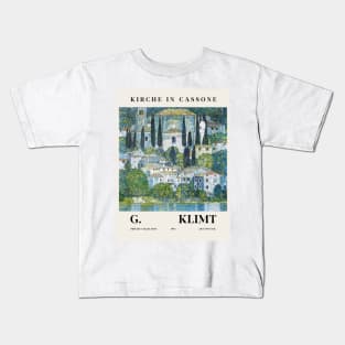 Gustav Klimt Kirche In Cassone Painting Exhibition Kids T-Shirt